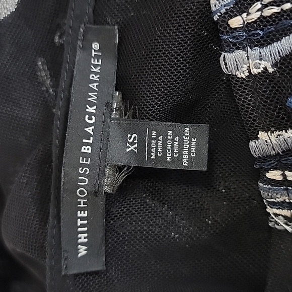 White House Black Market Embroidery Sheer Mesh Tops/Size XS - Picture 10 of 10